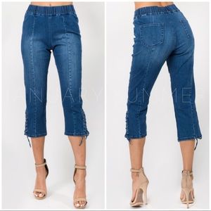 ☀️BLUE DENIM CROPPED PANTS